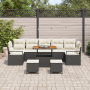 Juego de Sofá de Jardín de 10 Piezas con Cojines Negro de Poliratán Acacia von , Outdoor-Sofas - Ref: Foro24-3364460, Preis: ...