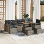Conjunto de sofá de jardín de 10 piezas con cojines gris de poliratán y acacia by , Outdoor sofas - Ref: Foro24-3364463, Pric...