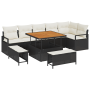 Juego de Sofá de Jardín de 9 Piezas con Cojines Negro Poliratán Acacia von , Outdoor-Sofas - Ref: Foro24-3364485, Preis: 660,...