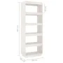 White pine wood shelving/space divider 60x35x167 cm by vidaXL, Bookcases and shelves - Ref: Foro24-810875, Price: 80,97 €, Di...