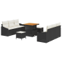 Juego de Sofás de Jardín de 9 Piezas con Cojines Negro Poliratán Acacia von , Outdoor-Sofas - Ref: Foro24-3364555, Preis: 646...