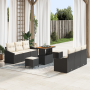 Juego de Sofá de Jardín de 9 Piezas con Cojines Negro Poliratán Acacia von , Outdoor-Sofas - Ref: Foro24-3364560, Preis: 638,...