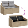 Juego de Sofá de Jardín de 9 Piezas con Cojines Beige Poliratán Acacia von , Outdoor-Sofas - Ref: Foro24-3364562, Preis: 671,...