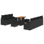 Conjunto de Sofás de Jardín de 10 piezas con Cojines Negro Poliratán Acacia von , Outdoor-Sofas - Ref: Foro24-3364569, Preis:...
