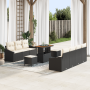 Juego de Sofás de Jardín de 10 Piezas con Cojines Negro Poliratán Acacia by , Outdoor sofas - Ref: Foro24-3364570, Price: 677...