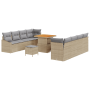 Conjunto de Sofás de Jardín de 11 Piezas con Cojines Ratán Beige Acacia von , Outdoor-Sofas - Ref: Foro24-3364577, Preis: 766...