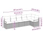 Conjunto de sofá de jardín 6 pcs Beige Poliratán