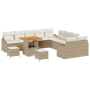 Conjunto de Sofás de Jardín de 13 Piezas con Cojines Beige Ratán Poliéster Acacia | Foro24.es | Tu tienda online para hogar, jardín y más Foro24.es