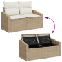 Conjunto de Sofás de Jardín de 13 Piezas con Cojines Beige Ratán Poliéster Acacia | Foro24.es | Tu tienda online para hogar, jardín y más Foro24.es