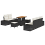 Juego de sofá de jardín de 8 piezas con cojines de poliratán negro acacia by , Outdoor sofas - Ref: Foro24-3364680, Price: 63...