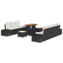 Juego de sofá de jardín de 10 piezas con cojines negro poliratán acacia von , Outdoor-Sofas - Ref: Foro24-3364700, Preis: 730...