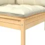Gartenmöbel 3-teilig aus massivem Kiefernholz mit cremefarbenen Kissen von vidaXL, Modulare Sofas für den Außenbereich - Ref:...