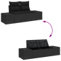 Conjunto de Sofá de Jardín de 11 Piezas con Cojines Negros de Ratán de Poliéster von , Outdoor-Sofas - Ref: Foro24-3364714, P...