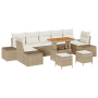 Juego de Sofá de Jardín de 10 Piezas con Cojines Beige Poliratán Acacia by , Outdoor sofas - Ref: Foro24-3364721, Price: 770,...