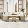 Juego de Sofá de Jardín de 10 Piezas con Cojines Beige Poliratán Acacia by , Outdoor sofas - Ref: Foro24-3364721, Price: 770,...