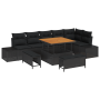 Conjunto de sofá de jardín de 9 piezas con cojines negro poliratán acacia by , Outdoor sofas - Ref: Foro24-3364744, Price: 71...