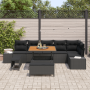 Conjunto de sofá de jardín de 9 piezas con cojines negro poliratán acacia by , Outdoor sofas - Ref: Foro24-3364744, Price: 71...