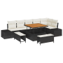 Conjunto de Sofás de Jardín de 9 Piezas con Cojines Poliratán Negro Acacia by , Outdoor sofas - Ref: Foro24-3364745, Price: 6...