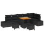 Juego de Sofás de Jardín de 9 Piezas con Cojines Negros Poliratán Acacia by , Outdoor sofas - Ref: Foro24-3364749, Price: 625...