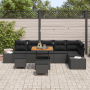 Juego de Sofás de Jardín de 9 Piezas con Cojines Negros Poliratán Acacia by , Outdoor sofas - Ref: Foro24-3364749, Price: 625...