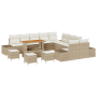 Conjunto de Sofás de Jardín de 14 Piezas con Cojines Beige de Poliratán Acacia | Foro24.es | Tu tienda online para hogar, jardín y más Foro24.es