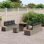 Juego de Sofá de Jardín de 9 Piezas con Cojines de Ratán Poligonal Gris y Acacia by , Outdoor sofas - Ref: Foro24-3364818, Pr...