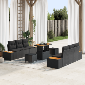 Conjunto de Sofá de Jardín de 9 Piezas con