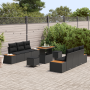 Conjunto de Sofá de Jardín de 9 Piezas con Cojines - Poliratán Negro y Acacia by , Outdoor sofas - Ref: Foro24-3364819, Price...