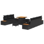 Set de Sofá de Jardín de 10 Piezas con Cojines Negros de Poliratán by , Outdoor sofas - Ref: Foro24-3364824, Price: 757,31 €,...