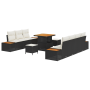 Conjunto de Sofá de Jardín de 10 Piezas con Cojines Negros Ratán Poliéster Acacia by , Outdoor sofas - Ref: Foro24-3364825, P...