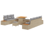 Juego de Sofás de Jardín de 10 Piezas con Cojines Beige Ratán Poliéster Acacia by , Outdoor sofas - Ref: Foro24-3364827, Pric...
