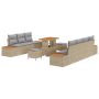 Juego de Sofá de Jardín de 10 Piezas con Cojines Beige Poliratán Acacia von , Outdoor-Sofas - Ref: Foro24-3364832, Preis: 779...