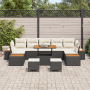 Juego de Sofás de Jardín de 10 Piezas con Cojines Negro Poliratán Acacia von , Outdoor-Sofas - Ref: Foro24-3364850, Preis: 75...