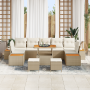 Juego de Sofás de Jardín de 10 Piezas con Cojines Beige Ratán Acacia von , Outdoor-Sofas - Ref: Foro24-3364851, Preis: 794,17...