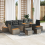 Juego de Sofá de Jardín de 10 Piezas con Cojines Ratán Sintético Gris Acacia von , Outdoor-Sofas - Ref: Foro24-3364853, Preis...