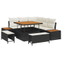 Conjunto de Sofás de Jardín de 8 Piezas con Cojines Ratán Poliéster Negro Acacia von , Outdoor-Sofas - Ref: Foro24-3364855, P...