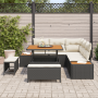 Conjunto de Sofás de Jardín de 8 Piezas con Cojines Ratán Poliéster Negro Acacia von , Outdoor-Sofas - Ref: Foro24-3364855, P...