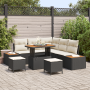 Conjunto de Sofás de Jardín de 8 Piezas con Cojines Ratán Poliratán Negro Acacia by , Outdoor sofas - Ref: Foro24-3364865, Pr...