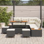 Juego de Sofás de Jardín de 9 Piezas con Cojines Ratan Negro Acacia von , Outdoor-Sofas - Ref: Foro24-3364870, Preis: 624,74 ...