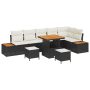 Juego Sofá Jardín 9 Piezas Cojines Ratán Poliéster Negro Acacia by , Outdoor sofas - Ref: Foro24-3364880, Price: 615,08 €, Di...