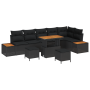 Juego de Sofás de Jardín de 9 Piezas con Cojines Negro Ratán de Polietileno Acacia by , Outdoor sofas - Ref: Foro24-3364884, ...