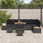 Juego de Sofás de Jardín de 9 Piezas con Cojines Negro Ratán de Polietileno Acacia by , Outdoor sofas - Ref: Foro24-3364884, ...