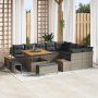 Juego de Sofá de Jardín de 12 Piezas con Cojines Gris Poliratán Acacia von , Outdoor-Sofas - Ref: Foro24-3364898, Preis: 958,...