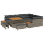 Juego de Sofá de Jardín de 12 Piezas con Cojines Gris Poliratán Acacia von , Outdoor-Sofas - Ref: Foro24-3364898, Preis: 958,...