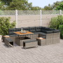 Juego de Sofá de Jardín de 12 Piezas con Cojines Gris Poliratán Acacia von , Outdoor-Sofas - Ref: Foro24-3364898, Preis: 958,...