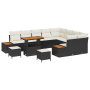 Juego de Sofá de Jardín de 12 Piezas con Cojines Negro Ratán Poli Acacia by , Outdoor sofas - Ref: Foro24-3364905, Price: 838...