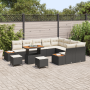 Juego de Sofá de Jardín de 12 Piezas con Cojines Negro Ratán Poli Acacia by , Outdoor sofas - Ref: Foro24-3364905, Price: 838...