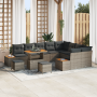 Juego de Sofá de Jardín de 12 Piezas con Cojines Gris Ratán Poli Acacia von , Outdoor-Sofas - Ref: Foro24-3364908, Preis: 856...