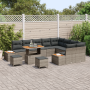 Juego de Sofá de Jardín de 12 Piezas con Cojines Gris Ratán Poli Acacia von , Outdoor-Sofas - Ref: Foro24-3364908, Preis: 856...