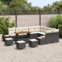 Conjunto de Sofás de Jardín de 13 Piezas con Cojines Negro Poliratán Acacia von , Outdoor-Sofas - Ref: Foro24-3364910, Preis:...